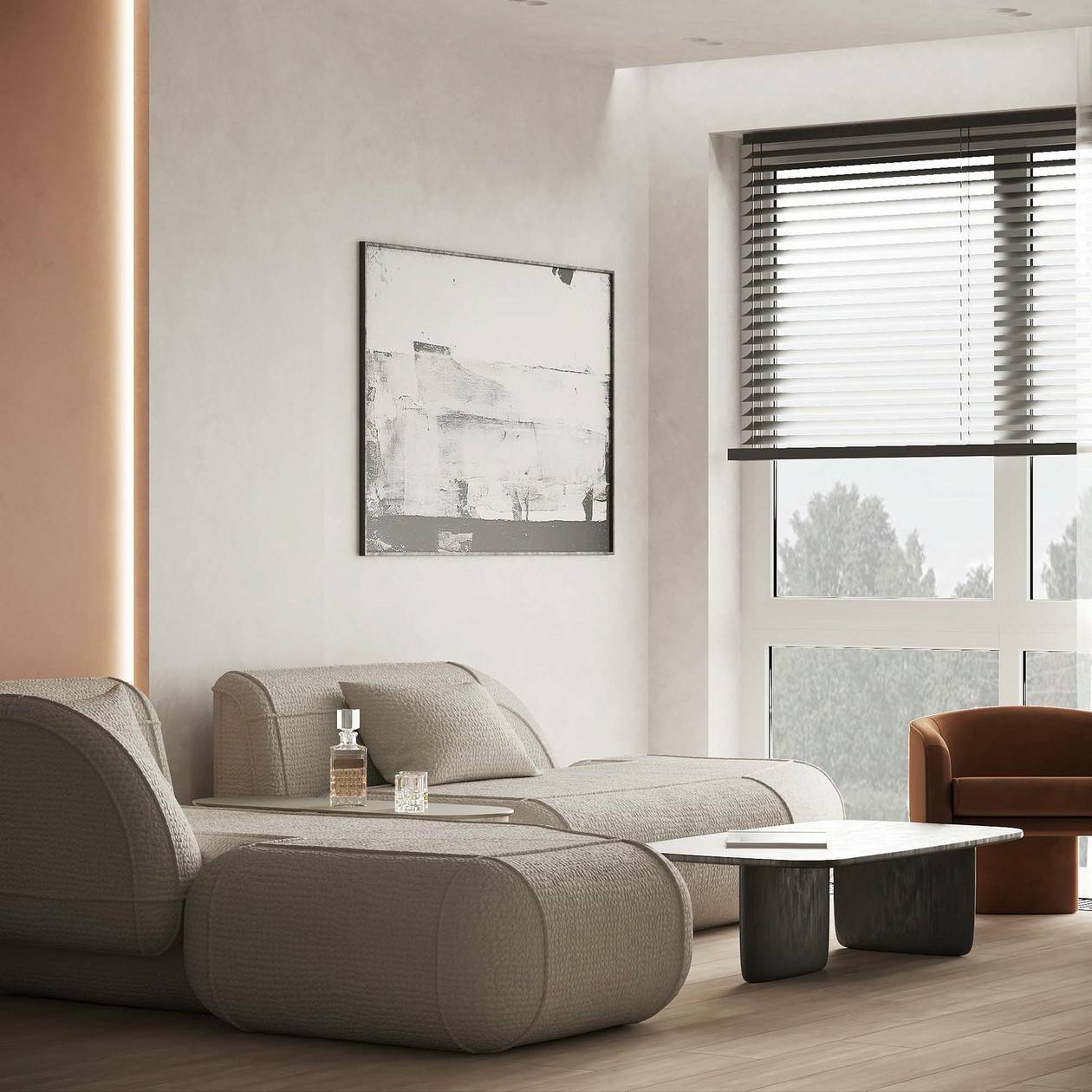 橙色小(xiǎo)空間(jiān)公寓設計，簡約且精緻！